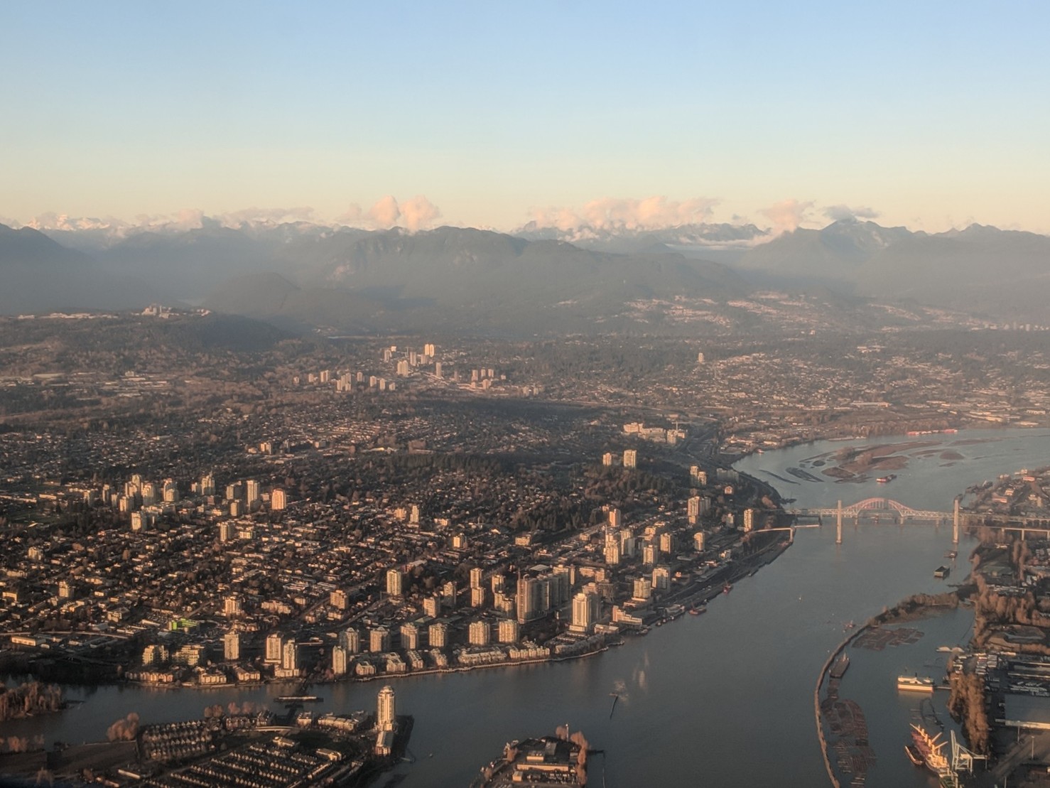 an aerial view of New Westminster, British Columbia