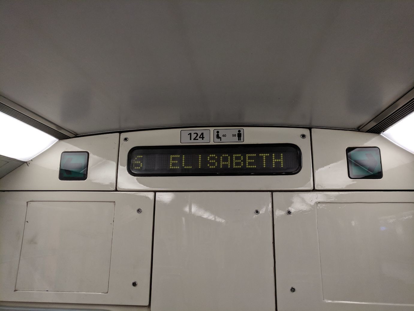 a train destination display labelled 6 ELISABETH