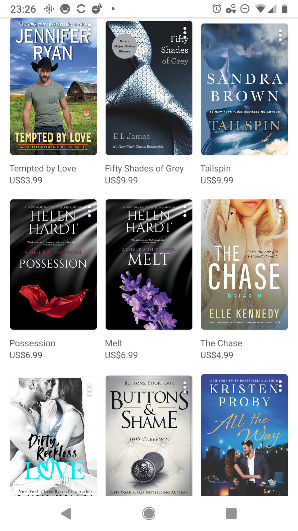 a collection of tediously heterosexual book covers