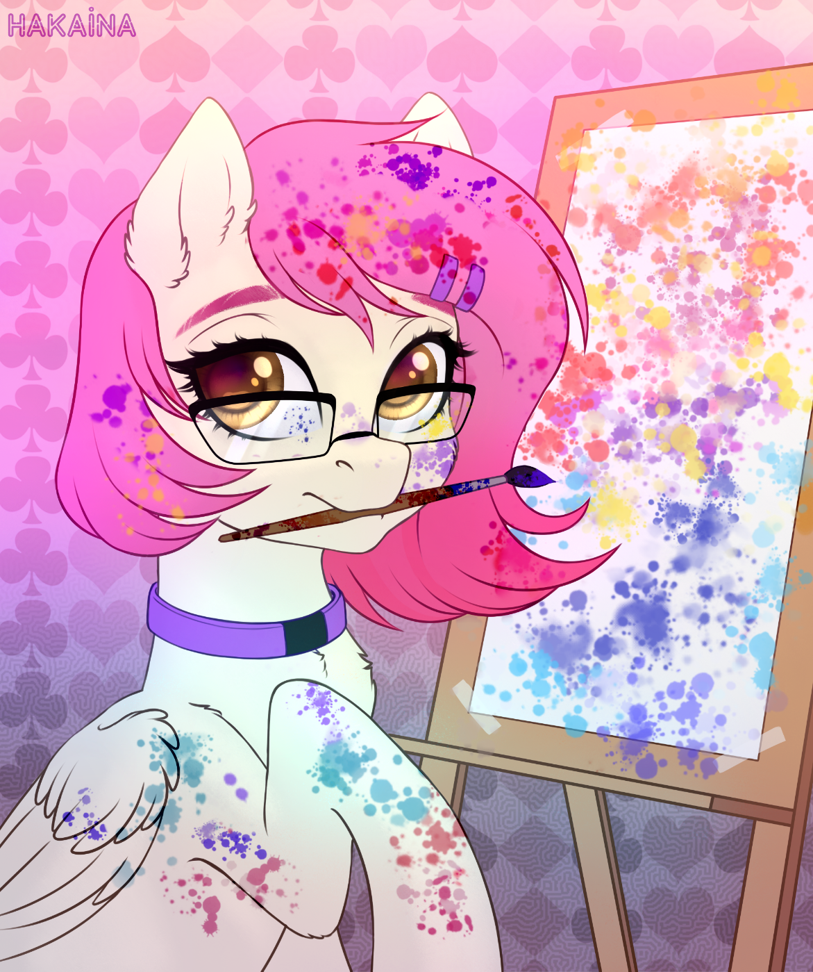 a picture of Beta doing art