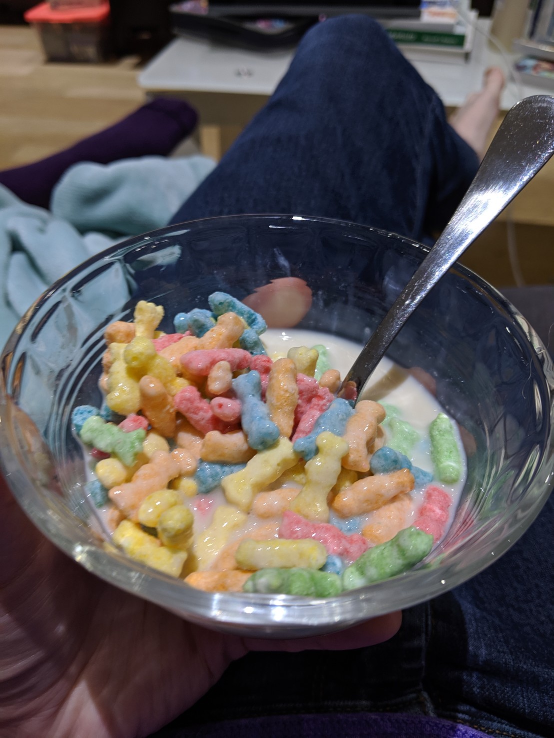 a bowl of sour patch kids cereal