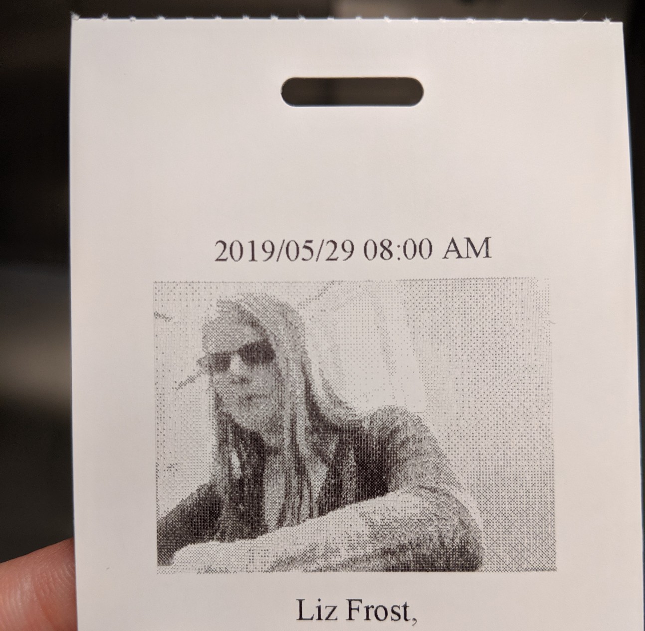 a grainy, black and white photo of me in sunglasses