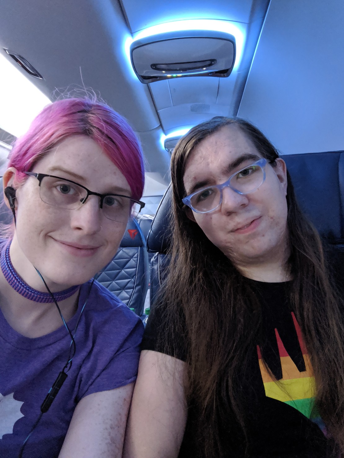 me and Natalie in first class 