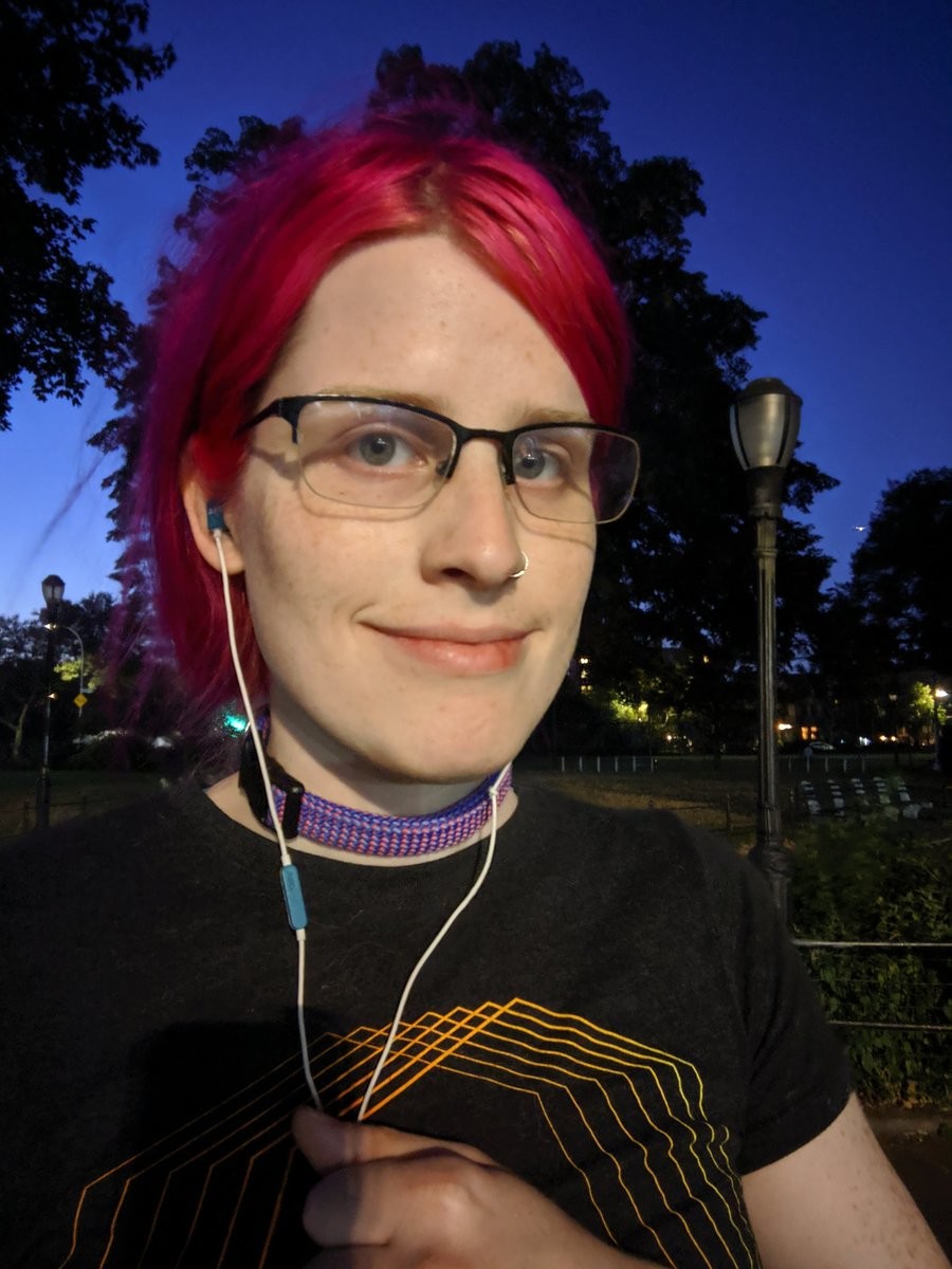 A selfie of me in the park at twilight