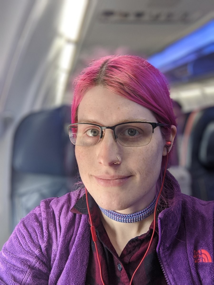 A selfie of me on an airplane
