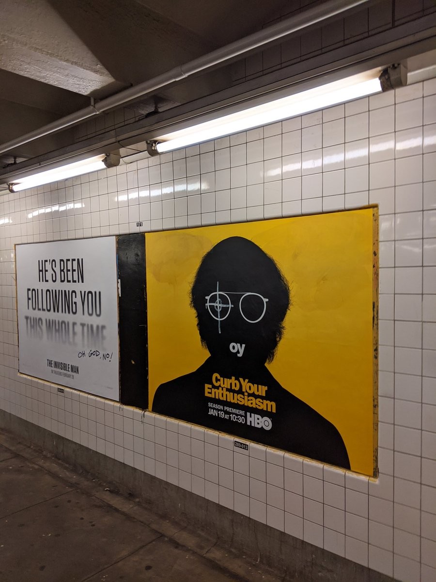 Larry David in silhouette with the zodiac killer target on his eye