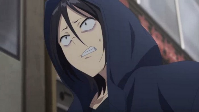KABETAIJIN from Paripi Kongming with long hair and a dark blue hoodie